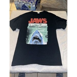 JAWS Movie Black T-Shirt Men's Size M. On Fruit Of The Looms Tag. New No Tags